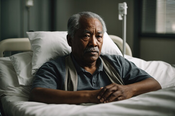 portrait of senior man in the hospital	