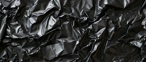 Crumpled  black Plastic Film texture background ,Plastic foil  Texture, can be used for website design Backgrounds, Banners, and Sliders.
