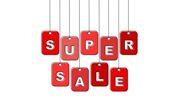 red tag video animation super sale