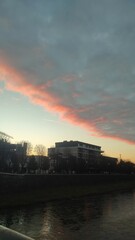 sunset over the river