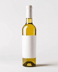 White Wine Packaging Template: Stylish Bottle Mockup for Branding Presentation