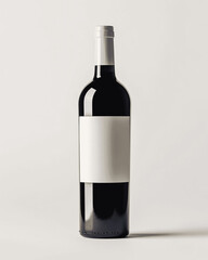 Red Wine Packaging Template: Stylish Bottle Mockup for Branding Presentation