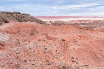 Beautiful view of the painted desert area of Petrified Forest National Park Arizona