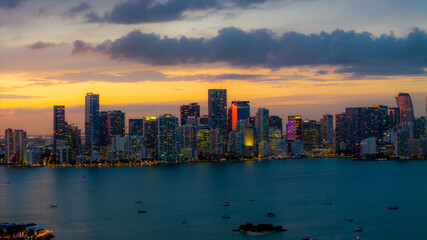 Fototapeta premium Drone view of Miami skyline Florida 