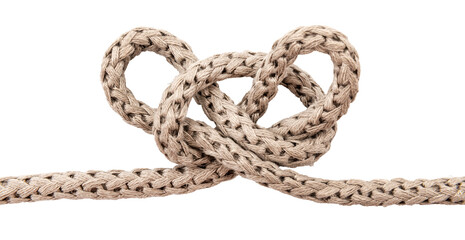 Obraz premium Jute. Twisted linen rope on a white background. Rope. Loop