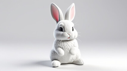 Toy rabbit on a gray background.