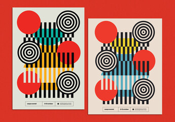 Stylish Swiss Geometric Poster Design Layout