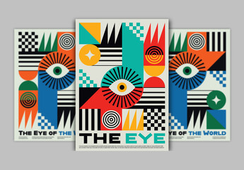 Stylish Neo Geometric Poster Layout Design