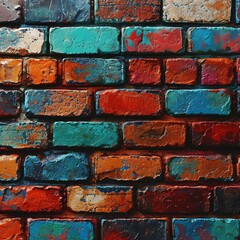 Abstract Colorful brick wall texture background and texture for design, Ai Generated