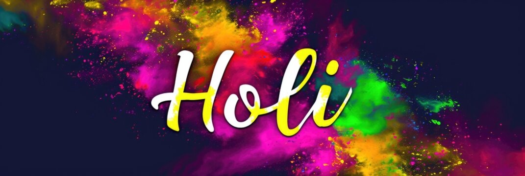 An inscription on the Indian background of the Holi color festival.