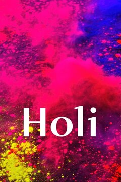 An inscription on the Indian background of the Holi color festival.