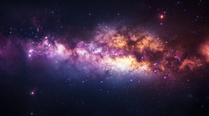 Milky way galaxy planet dark background Ai generative