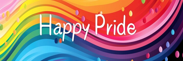 Happy Pride banner in LGBT rainbow colors - obrazy, fototapety, plakaty