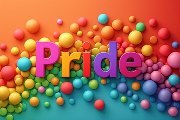 LGBT pride lettering in color