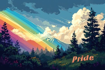 Happy Pride Month banner with 