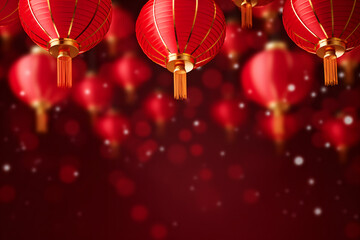 Red Chinese lanterns background