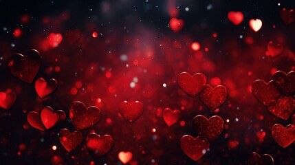 red heart in dark blurry background