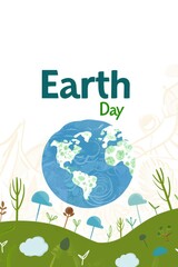 Naklejka premium Earth day design with planet