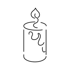 Candle icon. Black linear symbol of candle.