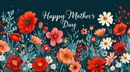 Happy Mothers Day Beautiful Greeting Card Background.