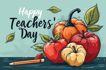 Happy Teachers day greeting card