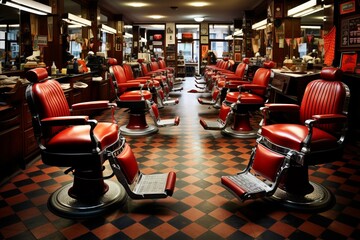 modern and stylish barber shop interior with professional tools and equipment in a hair salon
