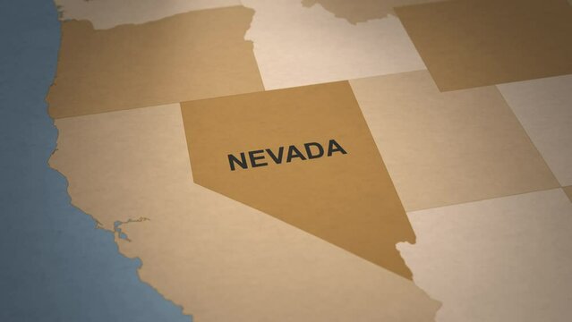 Old Paper Map of Nevada