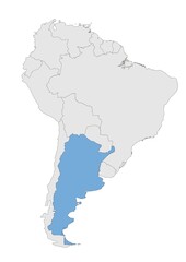 Fototapeta premium Argentina en América del sur
