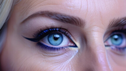 Obraz premium Eyes of a mature woman with makeup.