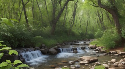 Obraz premium Stream in the forest