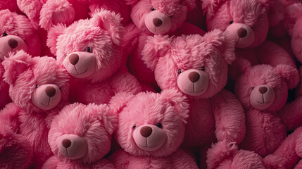 Cute background with pink teddy bears. 