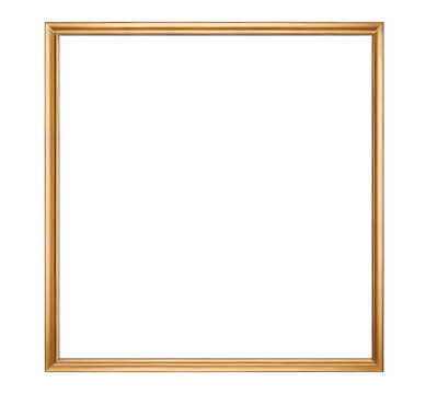Gold picture frame, Gold frame with isolated background, watercolor gold picture frame with isolated background.