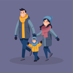 happy family flat vector mother father 1 child