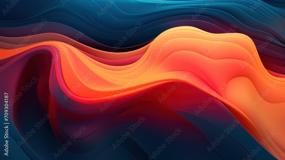 Aufkleber abstract colorful wavy lines background. digital abstract background with a fluid design of intertwi