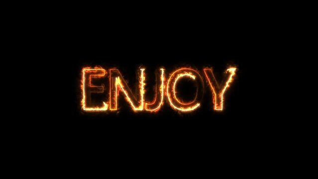Enjoy text font with light. Luminous and shimmering haze inside the letters of the text Enjoy. e_1798