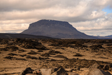 The flat-topped Herðubreið volcano, known as 