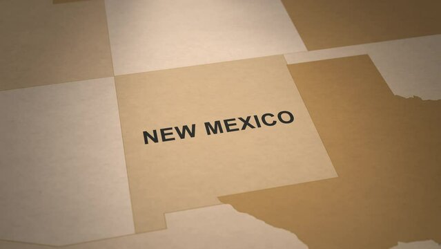 Old Paper Map of New Mexico