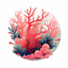 Coral in cartoon, doodle style. Isolated 2d vector illustration in logo, icon, sketch style, Eps 10. AI Generative