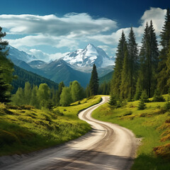 Fototapeta na wymiar landscape with mountain road