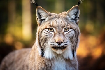 Obraz premium lynx in its natural habitat. portrait of a large cat, an animal of the feline family.