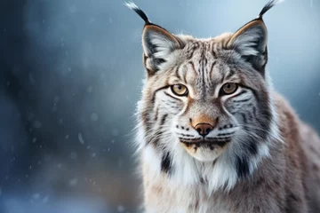 Fototapeten lynx in its natural habitat. portrait of a large cat, an animal of the feline family. © MaskaRad