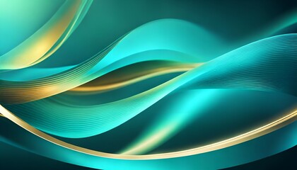 An abstract blue green background with wavy lines and sparkle. 