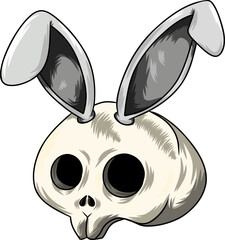 Cute rabbit skull vector image