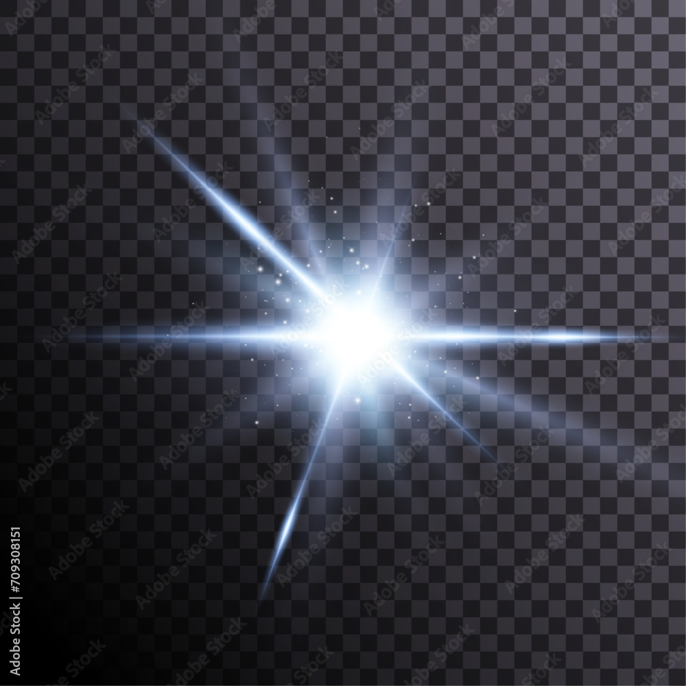 Aufkleber bright light effect vector light on a transparent background.