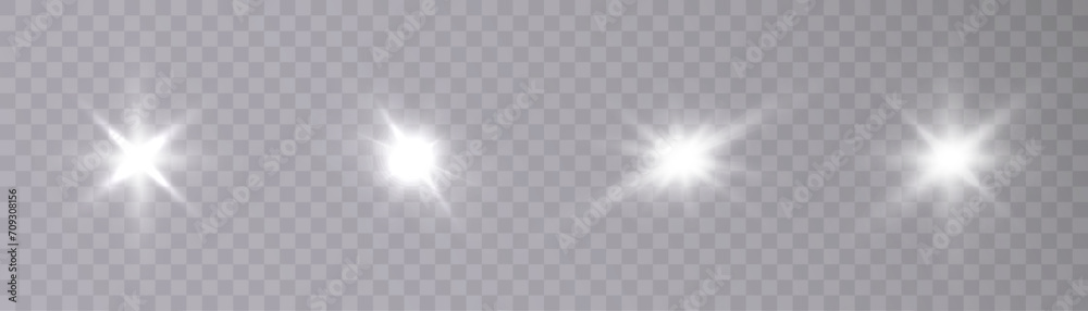 Poster bright light effect vector light on a transparent background.