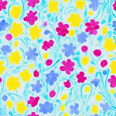 Stof per meter Flowers. Abstract seamless pattern. AI generated. © homeworlds