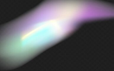 A set of colourful vector lens, crystal rainbow  light  and  flare transparent effects.Overlay for backgrounds.Triangular prism concept.