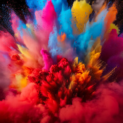 colorful background with splash of powder