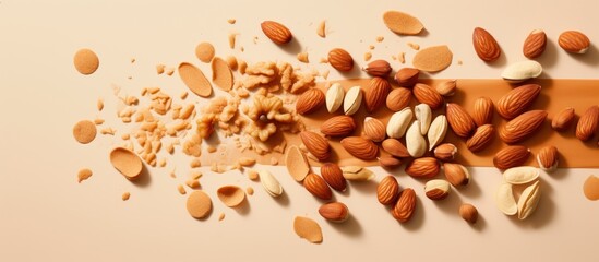 peanuts and almonds scattered