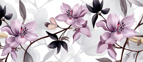 Beautiful orchid floral botanical flowers watercolor style isolated on white background. Generate AI